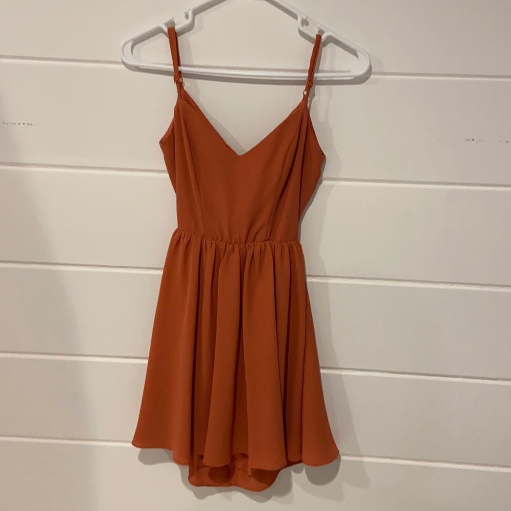 Coral Colored Open-back Dress